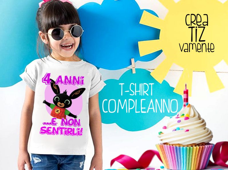 T-shirt Bambino Compleanno Bing Rosa – Regali Personalizzati