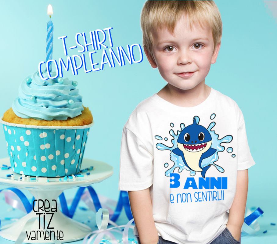 T-shirt Bambino Compleanno Baby Shark – Regali Personalizzati