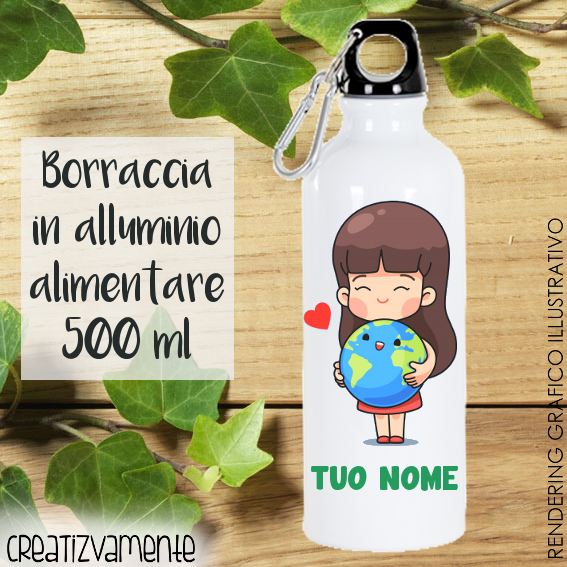 Borraccia alluminio 500 ml – Bimba – Regali Personalizzati