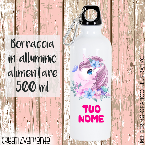 Borraccia personalizzata Unicorno