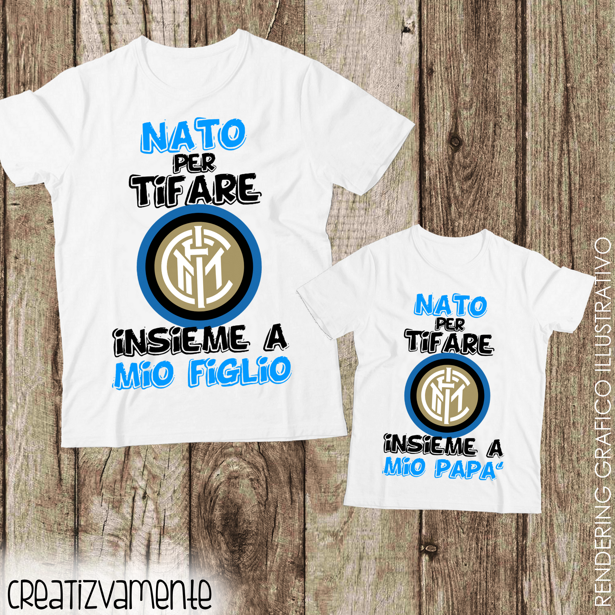 COPPIA t-shirt papà figlio INTER – Regali Personalizzati