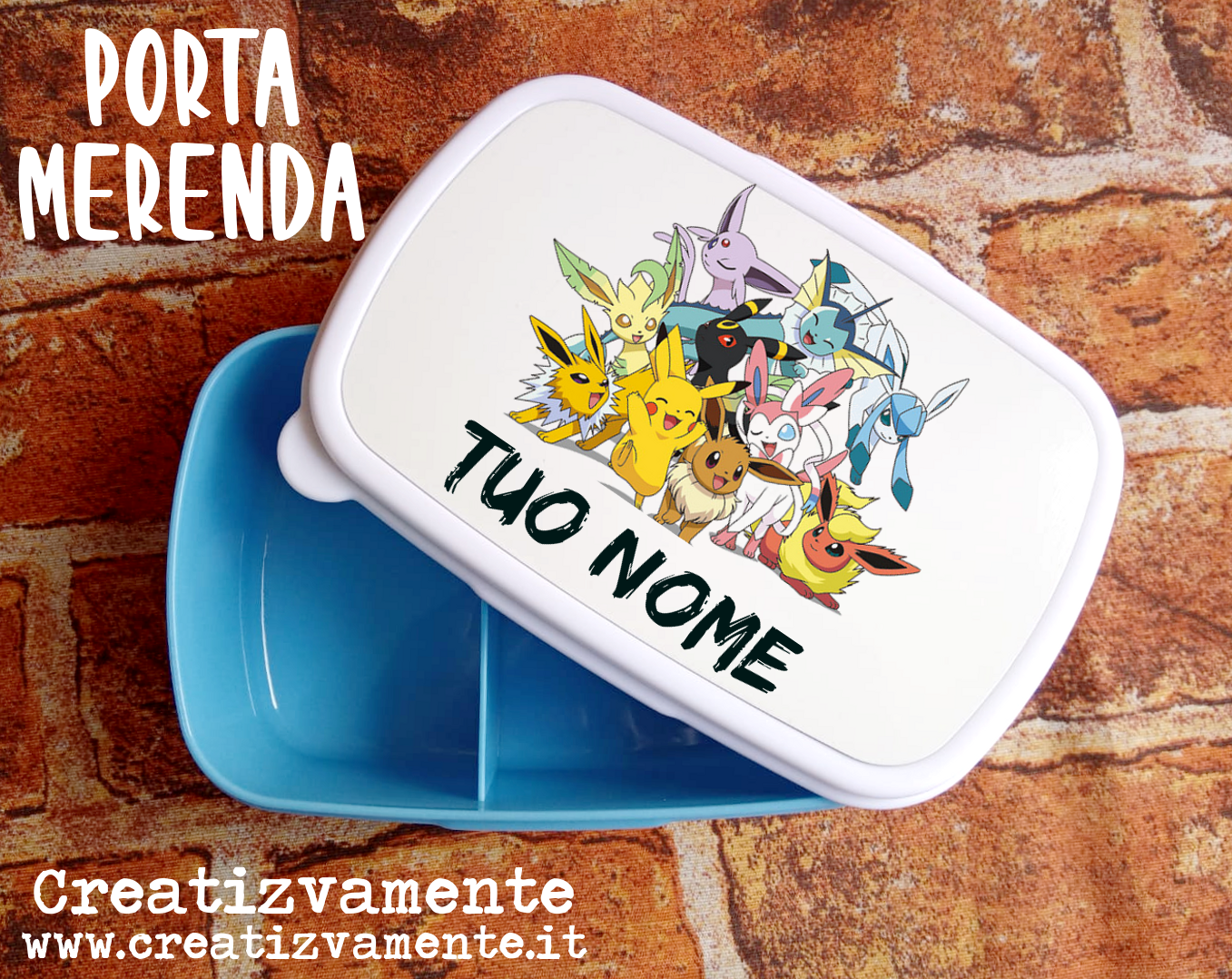 Porta merenda azzurro – pokemon – Regali Personalizzati