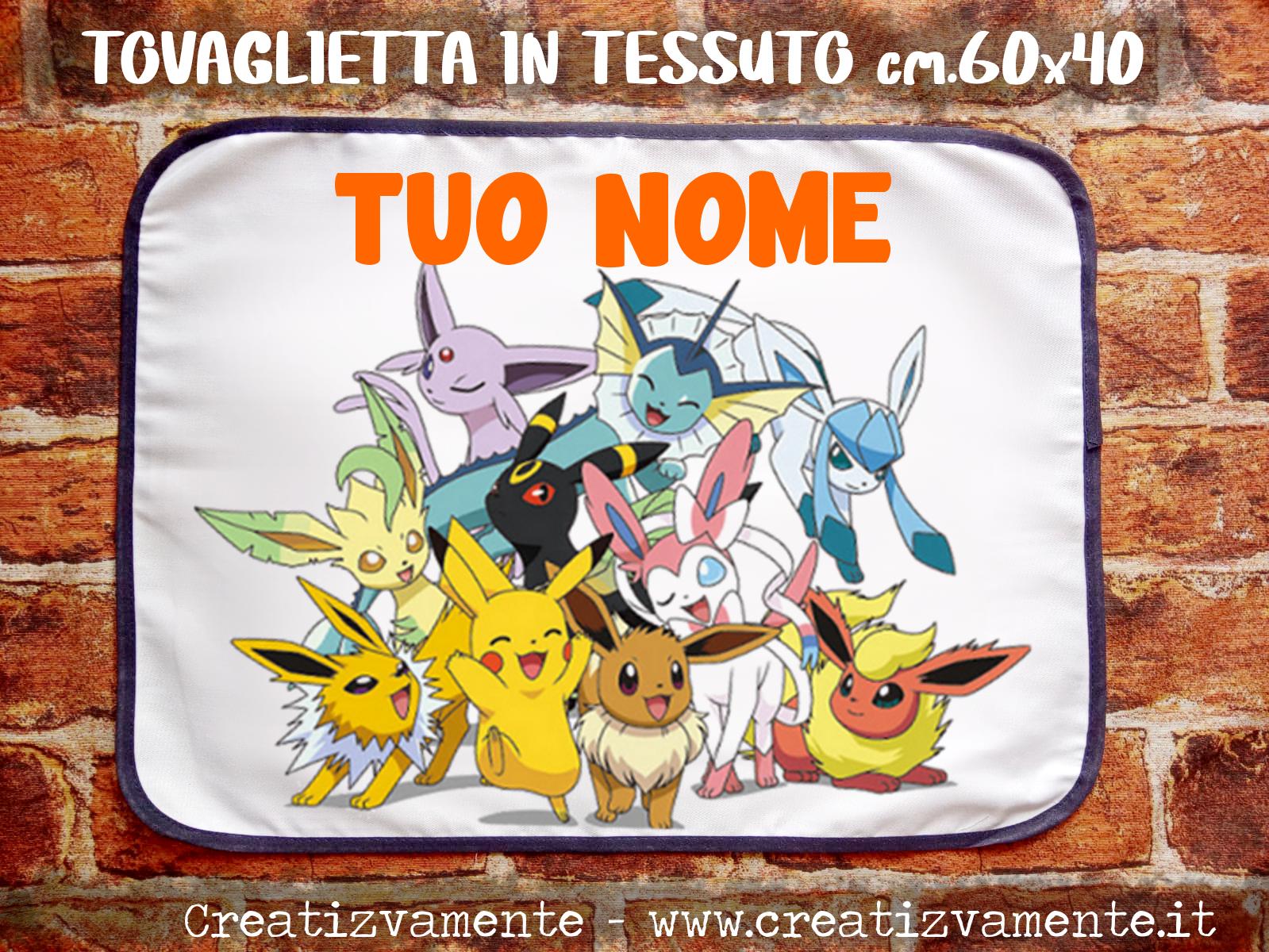 Tovaglietta tessuto – pokemon – Regali Personalizzati