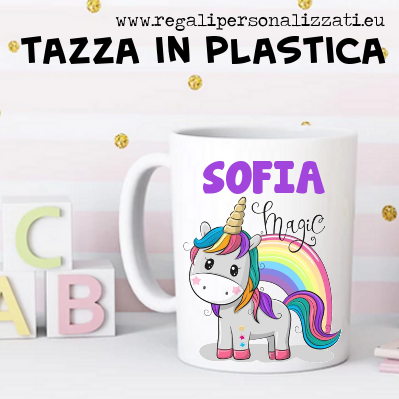 Tazza plastica – UNICORNO – Regali Personalizzati