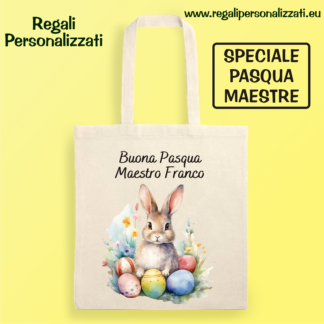 Borsa Shopping Bag Maestro Pasqua - coniglio con uova