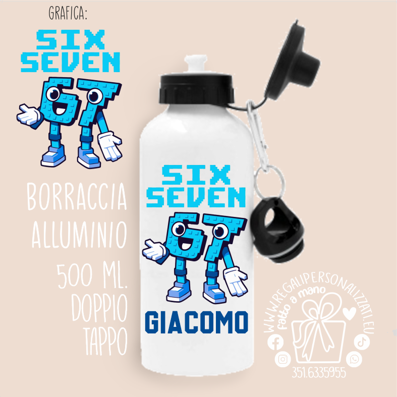 SET MERENDA SIX SEVEN blu- Borraccia, Tovaglietta, Porta merenda - immagine 4