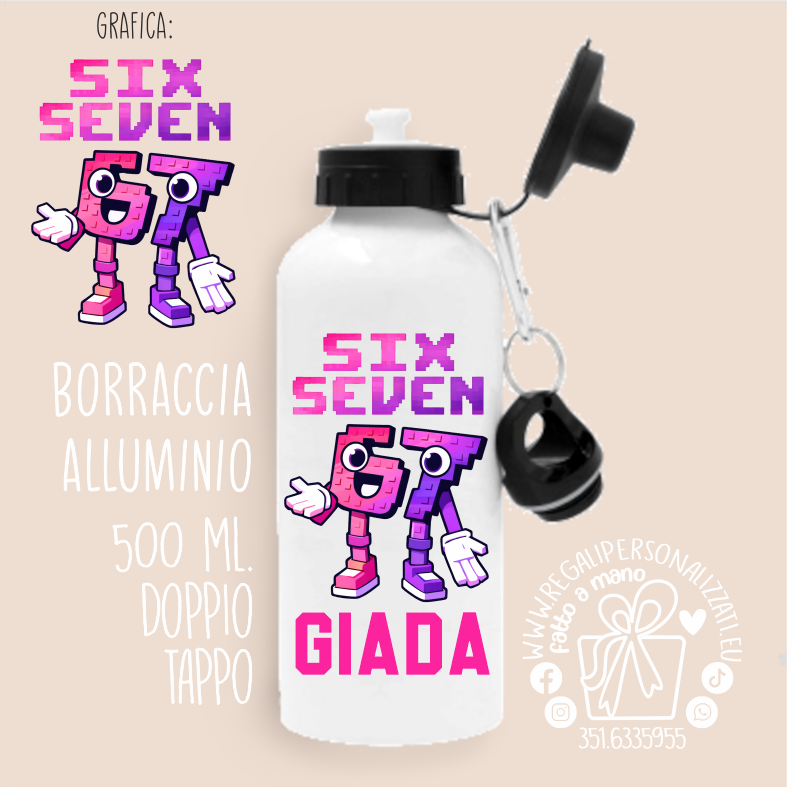 SET MERENDA SIX SEVEN rosa - Borraccia, Tovaglietta, Porta merenda - immagine 4