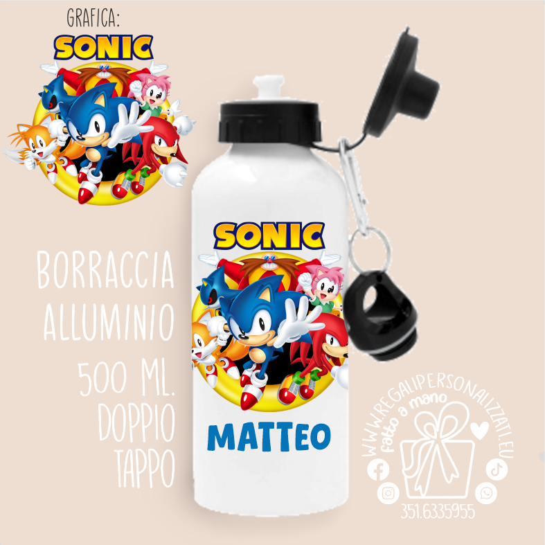 SET MERENDA SONIC & friends - Borraccia, Tovaglietta, Porta merenda - immagine 4