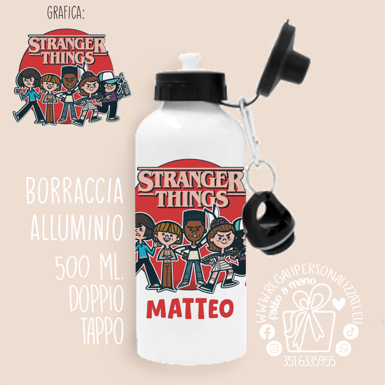 SET MERENDA Stranger Things - Borraccia, Tovaglietta, Porta merenda - immagine 4