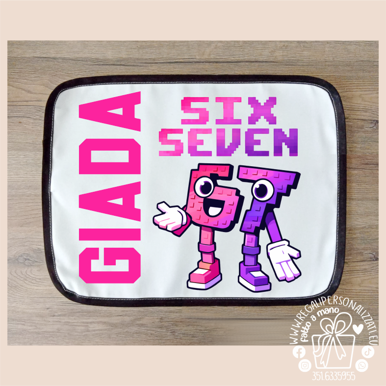 SET MERENDA SIX SEVEN rosa - Borraccia, Tovaglietta, Porta merenda - immagine 2