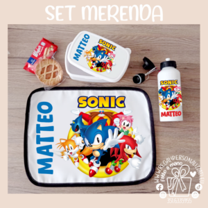 SET MERENDA SONIC & friends - Borraccia, Tovaglietta, Porta merenda
