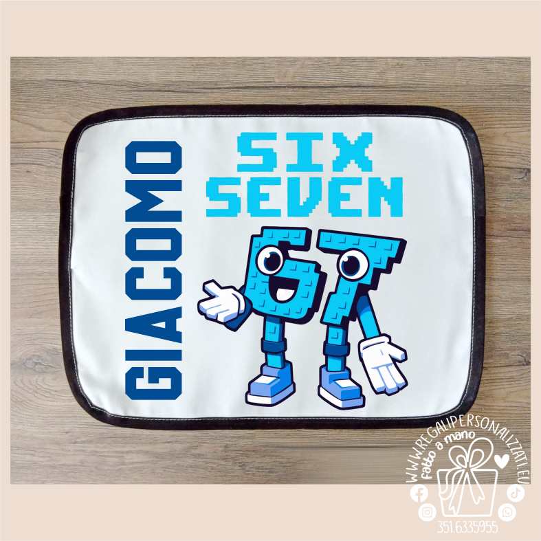 SET MERENDA SIX SEVEN blu- Borraccia, Tovaglietta, Porta merenda - immagine 3