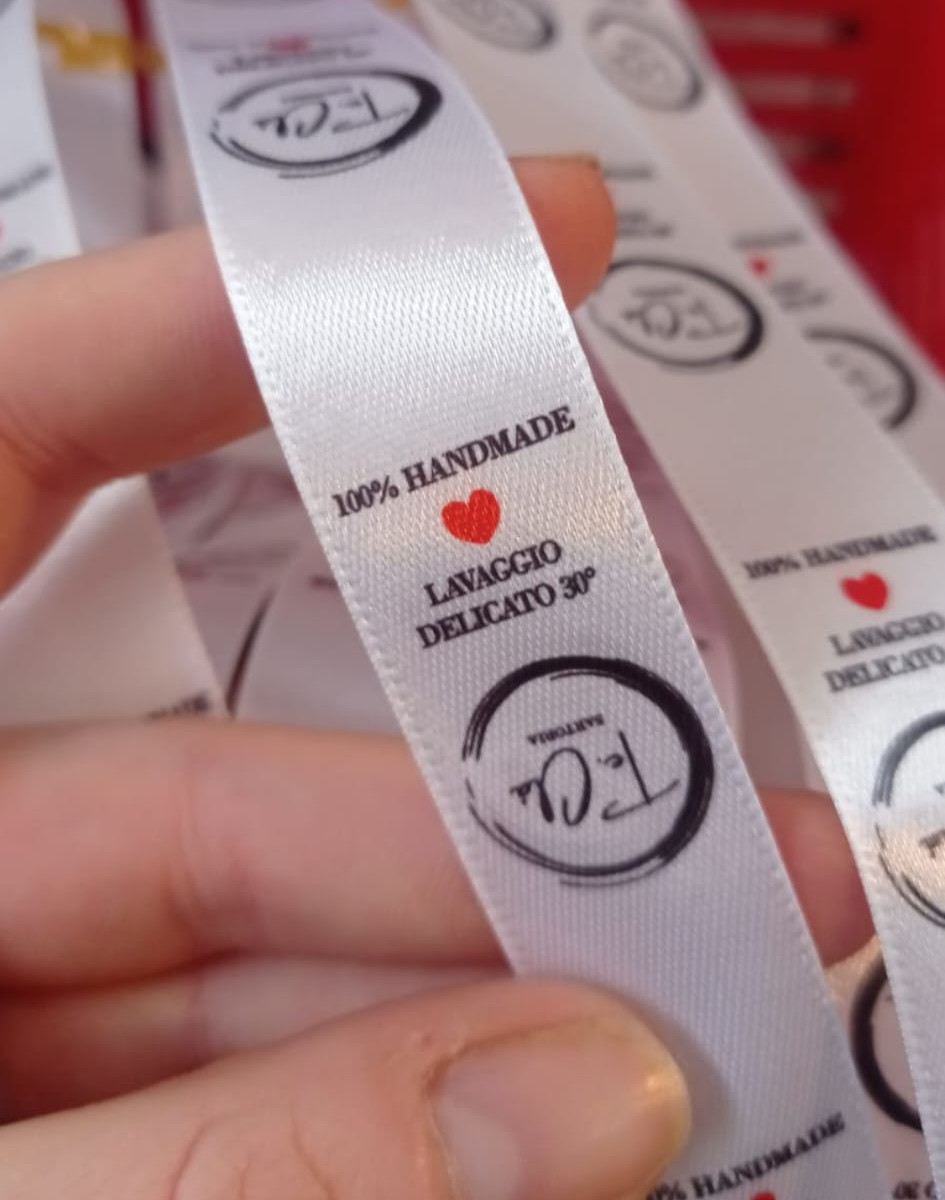 Etichette Raso personalizzate - h. 2,5 cm