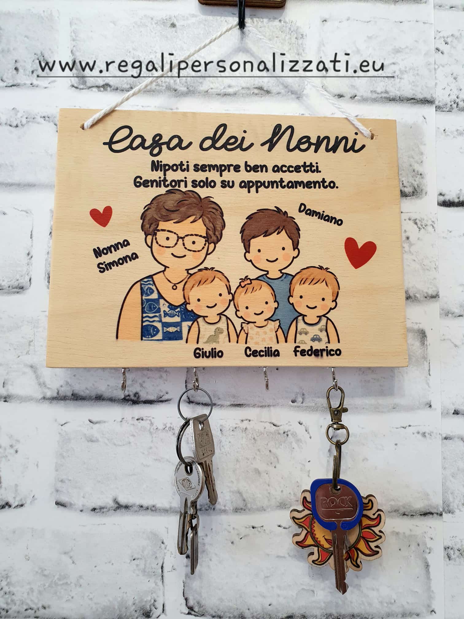 Appendichiavi legno - Nonni cartoon - immagine 3