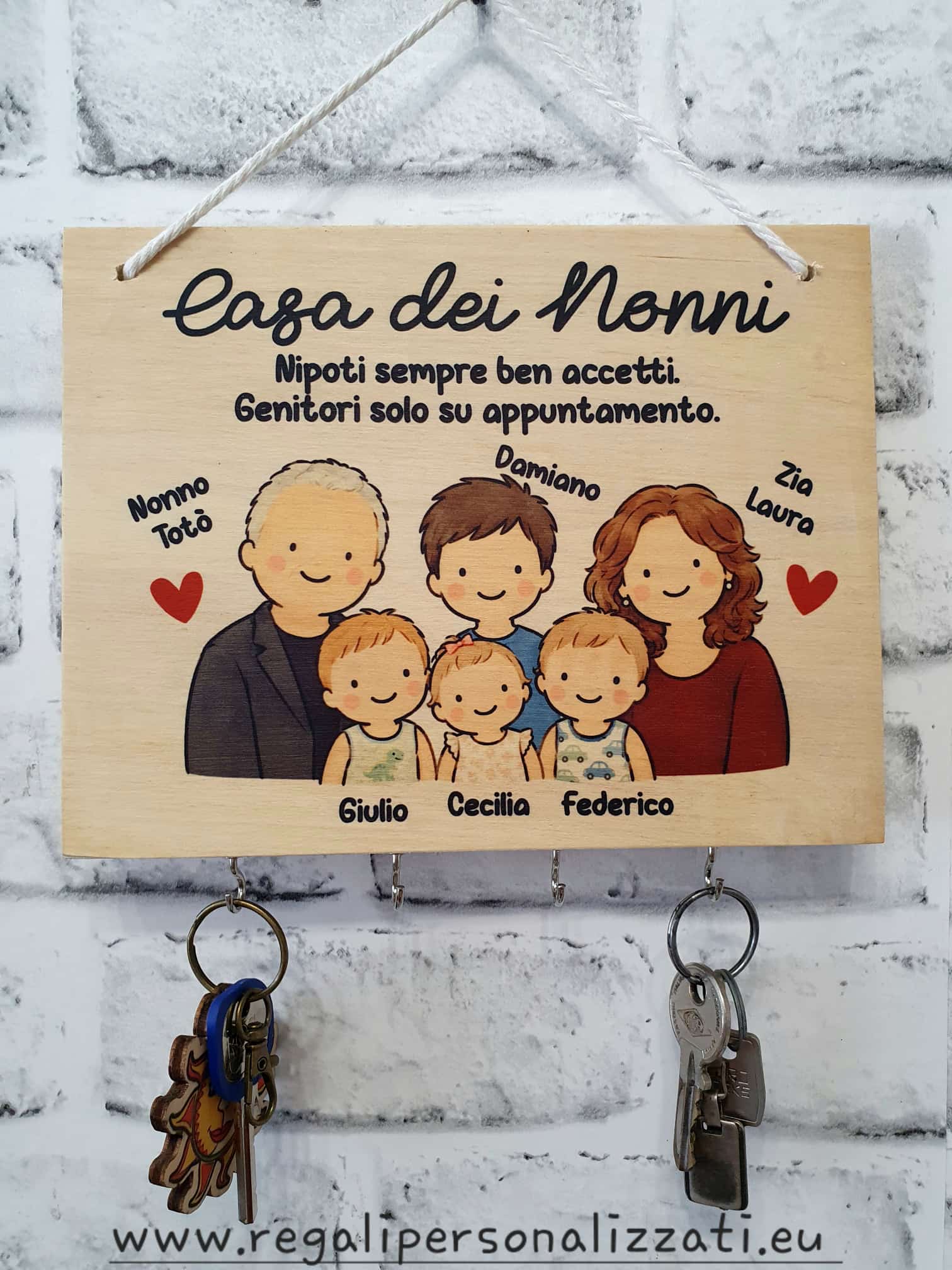 Appendichiavi legno - Nonni cartoon - immagine 2
