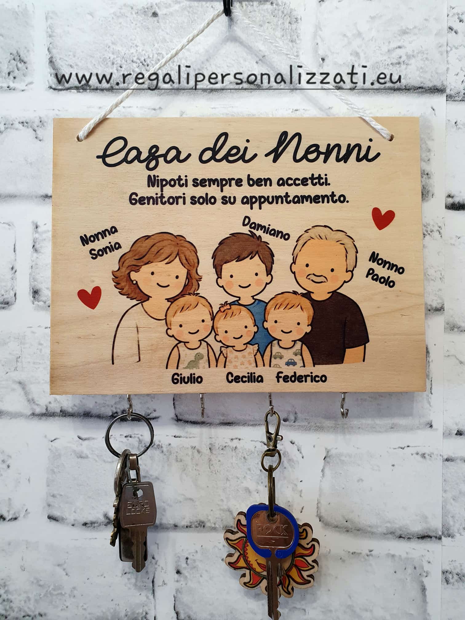 Appendichiavi legno - Nonni cartoon