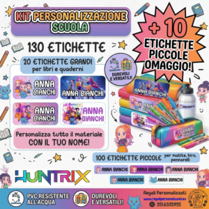 Etichette PVC scuola matite quaderni 120 pz. - HUNTRIX KPOP