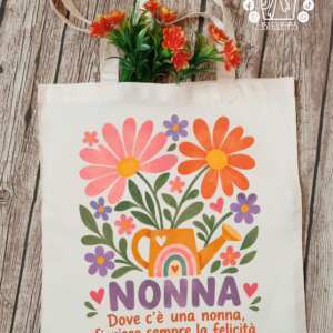 Borsa Shopper Nonna - fiori annaffiatoio