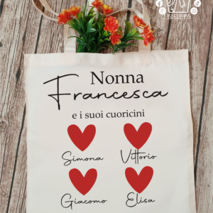 Borsa Shopper Nonna - cuoricini