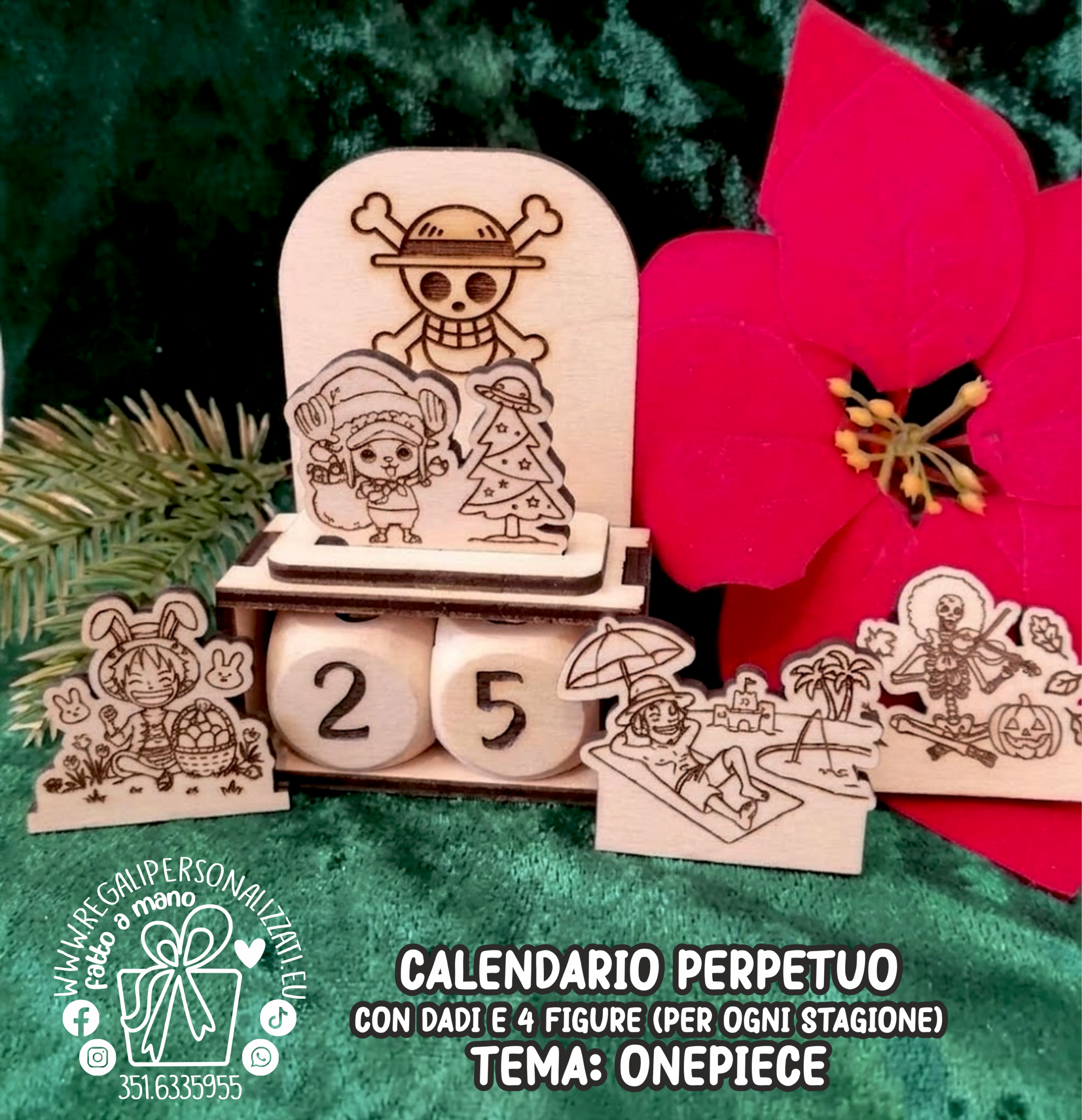 Calendario perpetuo con dadi - OnePiece