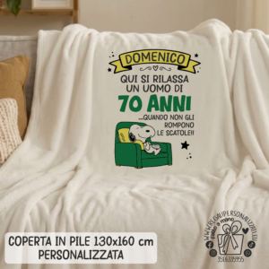 COPERTA PILE - Compleanno qui si rilassa... Snoopy