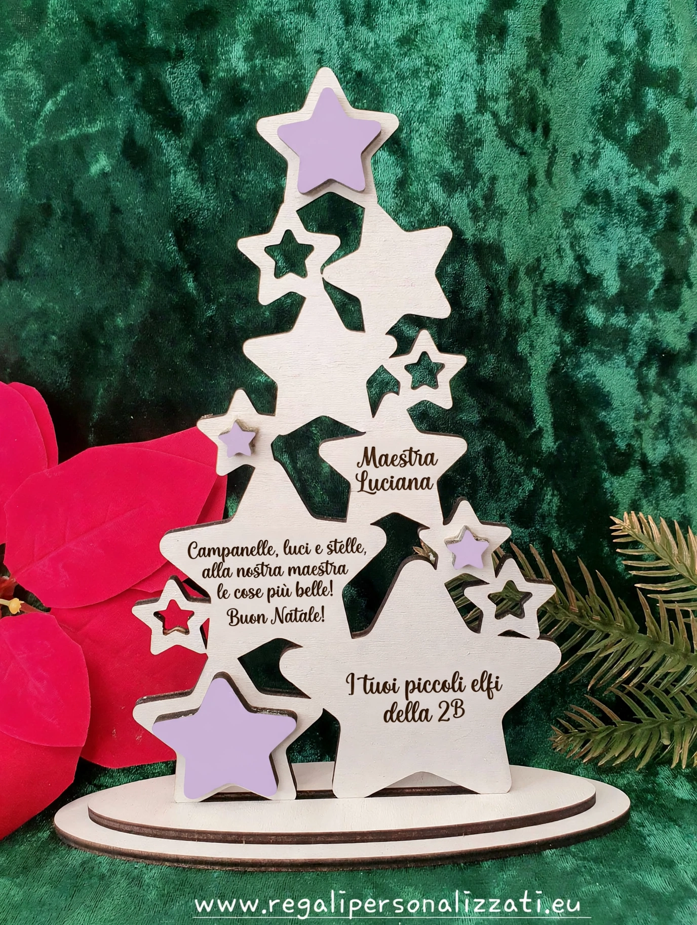 Albero di Stelle, Natale, elegante, personalizzato per Maestre - immagine 2