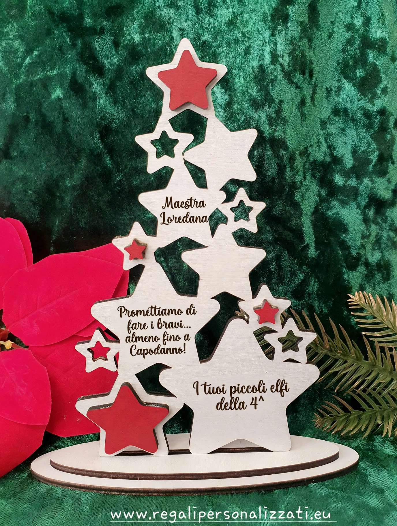 Albero di Stelle, Natale, elegante, personalizzato per Maestre