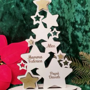 Albero di Stelle, Natale, elegante, personalizzato con nomi