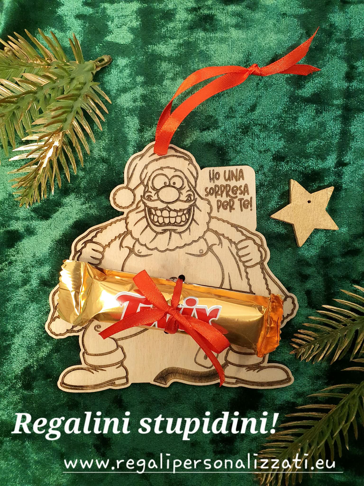 Regalini stupidi e irriverenti di Natale – Figure in legno con cioccolatini INCLUSI - immagine 3