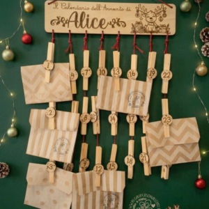 Calendario dell'Avvento in legno personalizzato