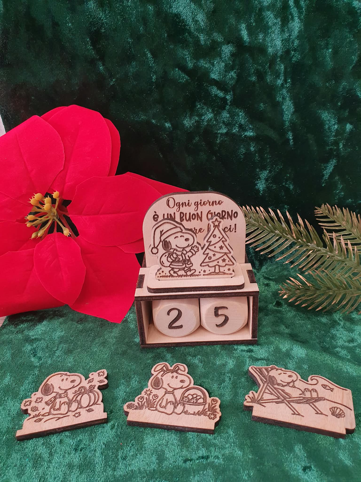 Calendario perpetuo con dadi - Snoopy - immagine 2