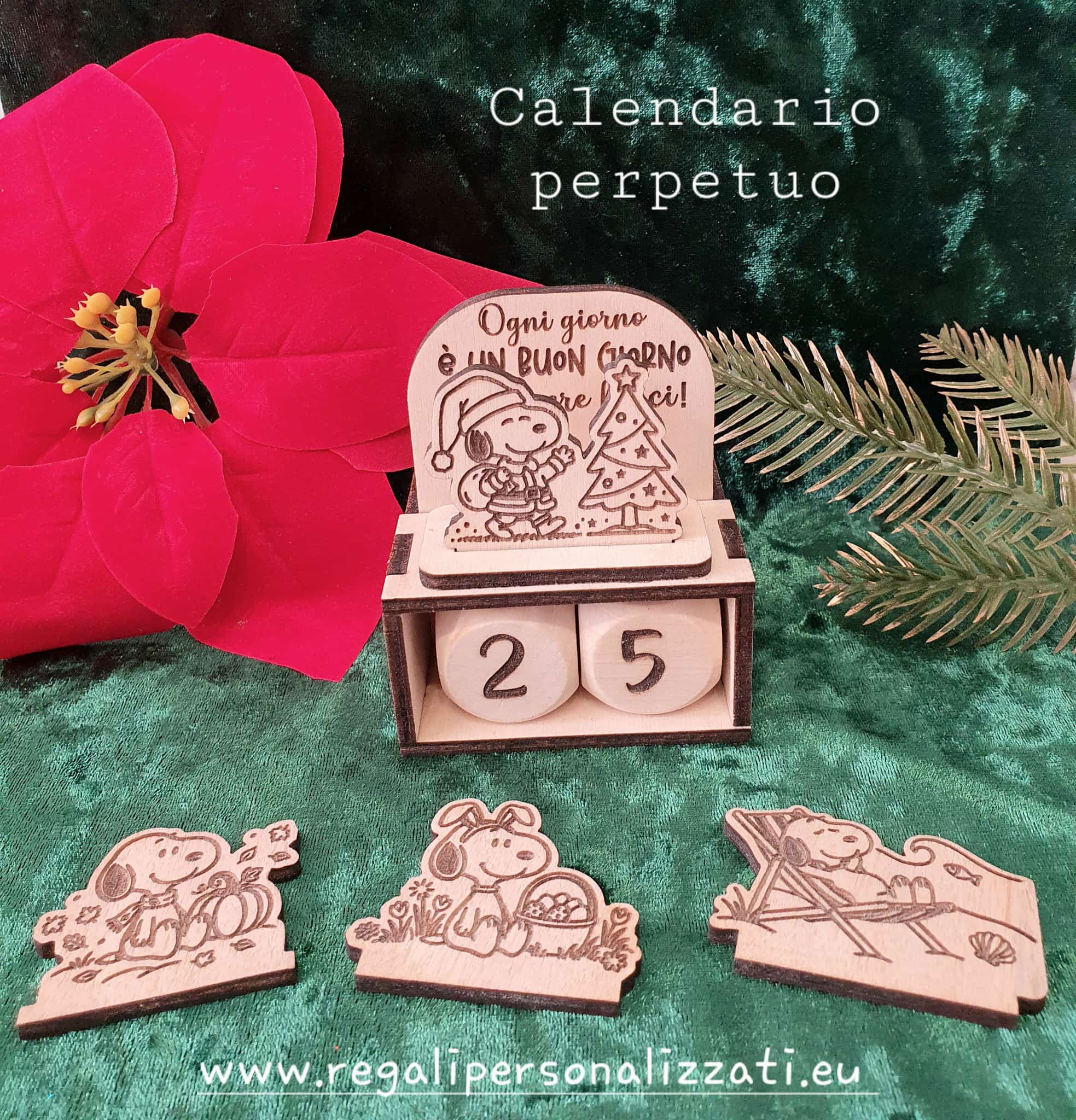 Calendario perpetuo con dadi - Snoopy