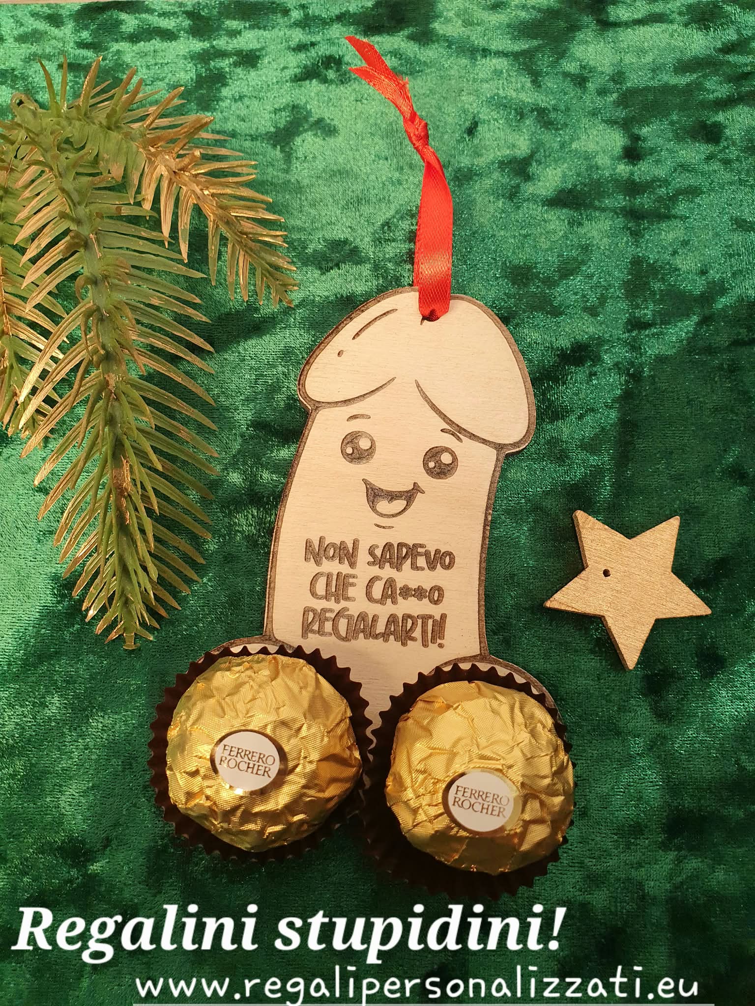Regalini stupidi e irriverenti di Natale – Figure in legno con cioccolatini INCLUSI - immagine 2