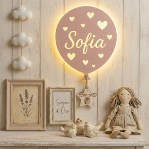 Lampada Palloncino personalizzata con nome – Maschietto o Femminuccia