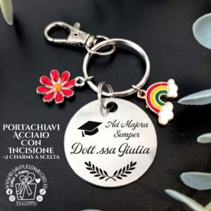 Portachiavi acciaio tondo - Laurea