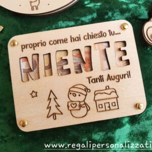 Portasoldi in legno - Natale "Niente"