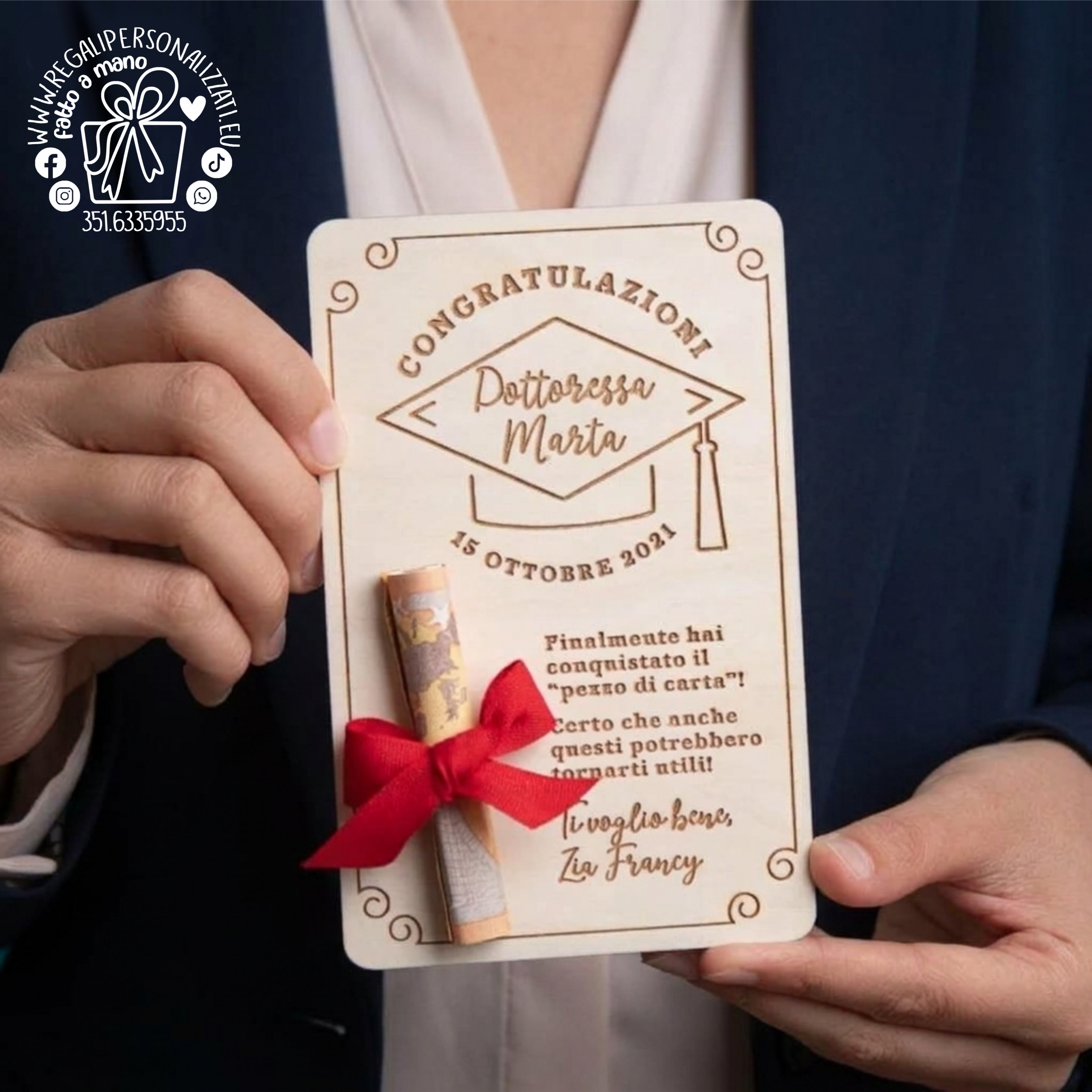 Targhetta Laurea portasoldi
